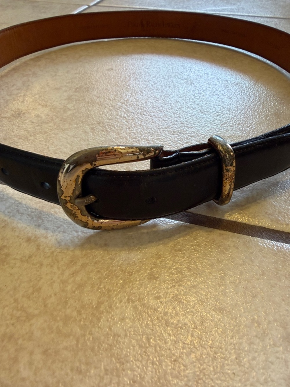 Vintage Ralph Lauren Brown Leather Belt with Dark Edge - Picture 4 of 9